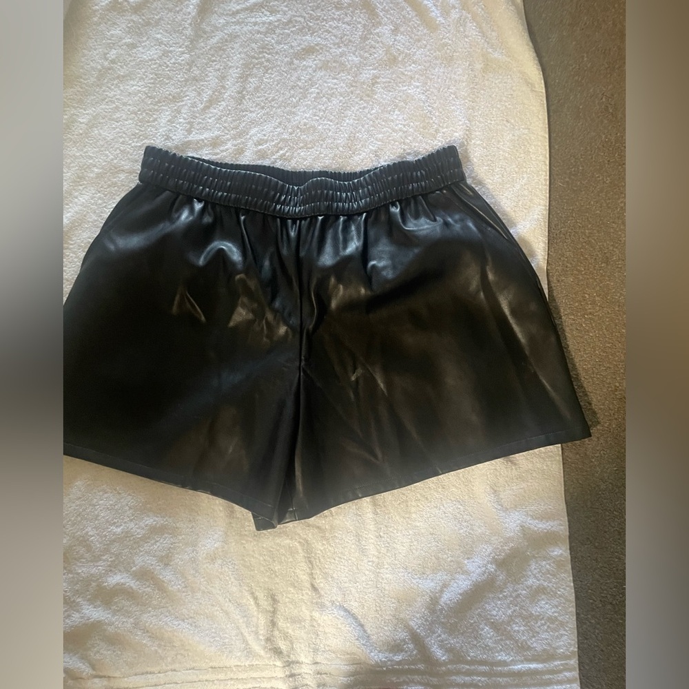 Black Women's pleather Shorts by scoop